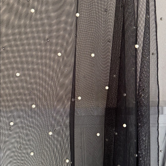 Karl Lagerfeld Black Sheer Beaded Wrap - Picture 3 of 6